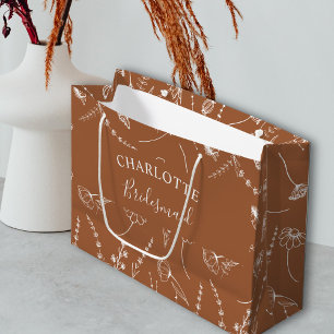 Grand Sac Cadeau Merci de la fête des Fleurs sauvages de terre cuit