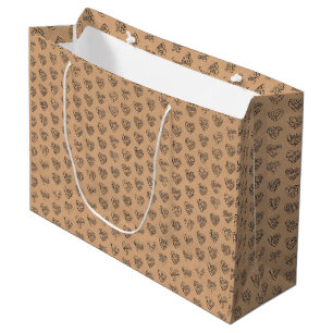 Grand Sac Cadeau Merci en 44 langues sous forme de motif en forme d