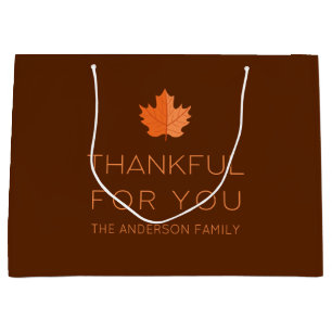 Grand Sac Cadeau Merci Pour Vous   Thanksgiving minimaliste moderne