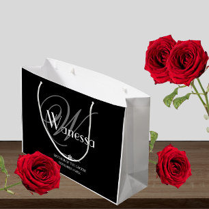 Grand Sac Cadeau Mère mariage De La Pièce Élégante Monogramme Chic