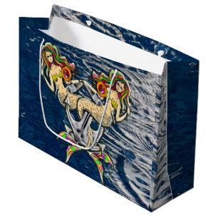 Grand Sac Cadeau Mermaids - Design nautique pour les amoureux des o