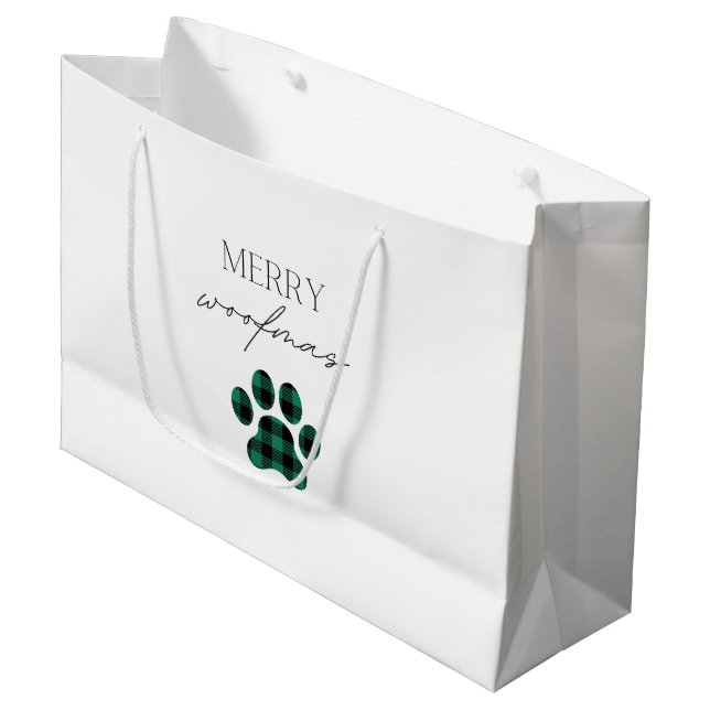 Grand Sac Cadeau Merry Woofmas (Devant Angle)