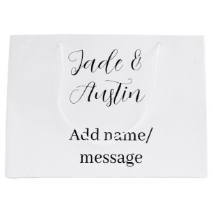 Grand Sac Cadeau message de nom de couple de mariage date romantiqu