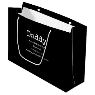 Grand Sac Cadeau Message noir et blanc de vos enfants