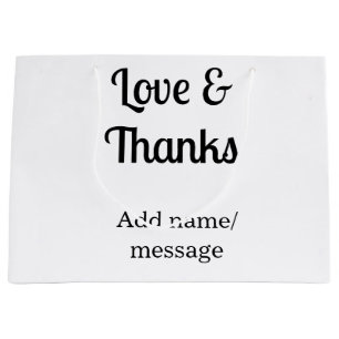 Grand Sac Cadeau Message texte nom de l'entreprise amour et remerci