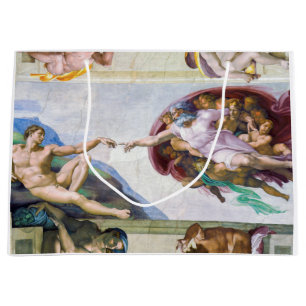 Grand Sac Cadeau Michelangelo - Création d'Adam, Chapelle Sixtine
