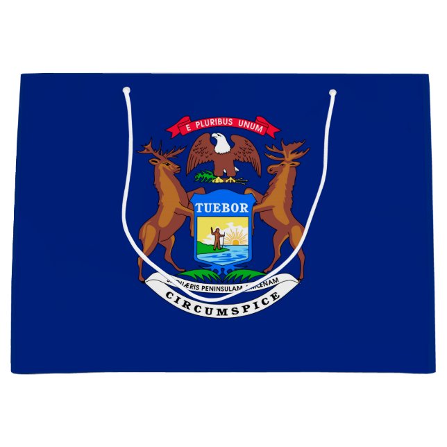 Grand Sac Cadeau Michigan State Flag Design (Devant)
