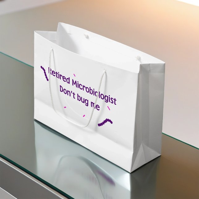Grand Sac Cadeau Microbiologiste à la retraite (Créateur téléchargé)