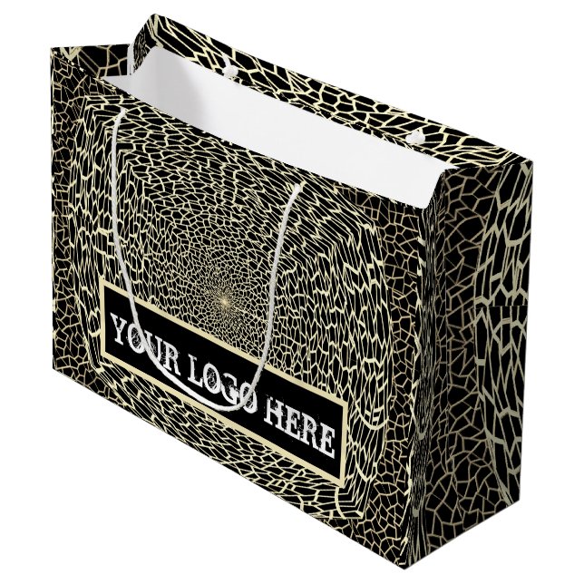 GRAND SAC CADEAU MIGNON DORÉ ET NOIR (Devant Angle)