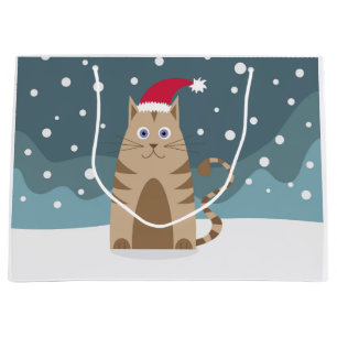 Grand Sac Cadeau Mignonne animal de compagnie de noël, drôle de cha