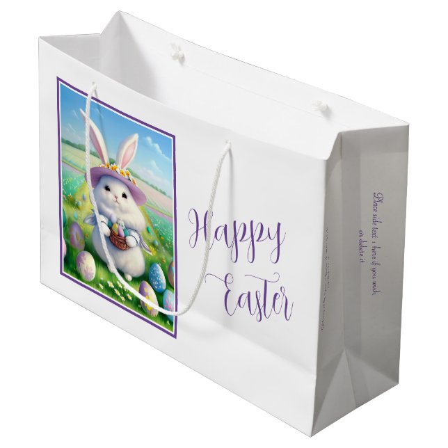 Grand Sac Cadeau Mignonne lapin de Pâques 01 (Devant Angle)