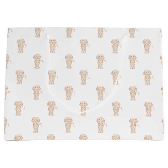 Grand Sac Cadeau Mignonne long Haired Dachshund Chien de saucisse (Devant)