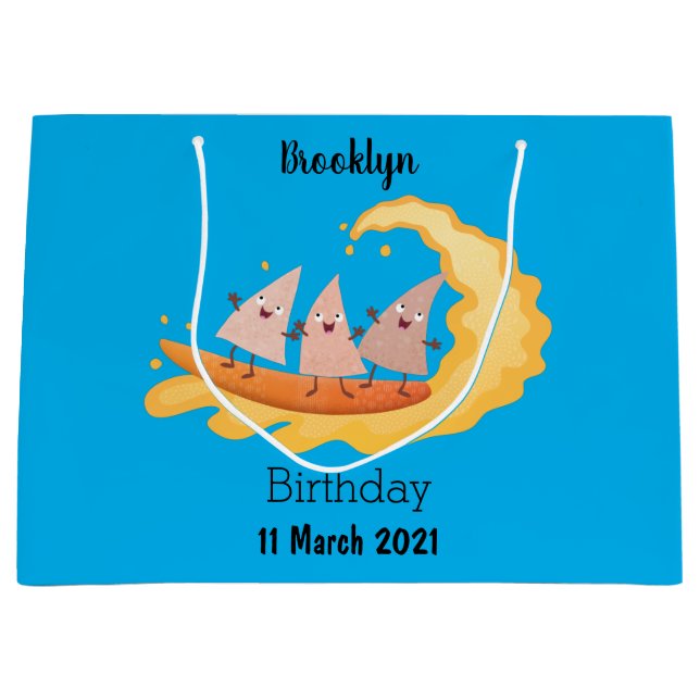 Grand Sac Cadeau Mignons nachos chips de maïs surf (Devant)