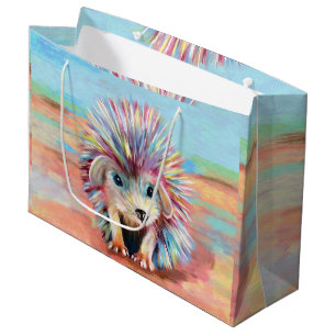 Grand Sac Cadeau Mignons pastels de hérisson