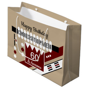 Grand Sac Cadeau Milestone spécial nom d'anniversaire bourgogne noi