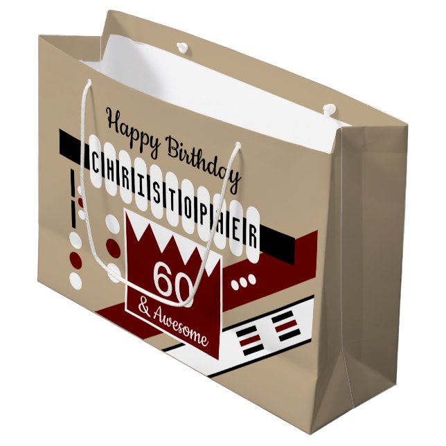 Grand Sac Cadeau Milestone spécial nom d'anniversaire bourgogne noi