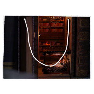 Grand Sac Cadeau Miniature livre nook diorama - lecture au lit
