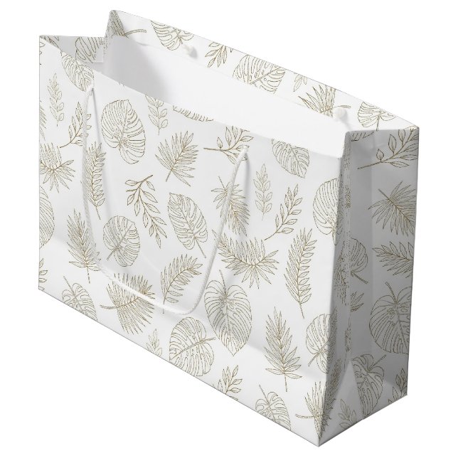 Grand Sac Cadeau Minimal Botanical Line Art Pattern (6) (Devant Angle)