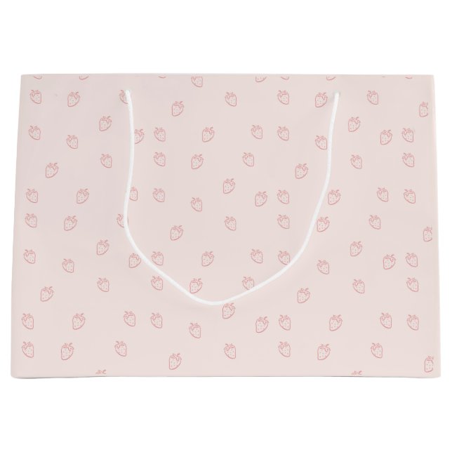 Grand Sac Cadeau Minimalisme aux fraises (Devant)