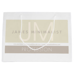 Grand Sac Cadeau Minimaliste Moderne Tons Terre Taupe