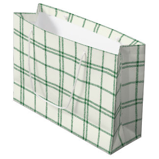 Grand Sac Cadeau Mint Plaid