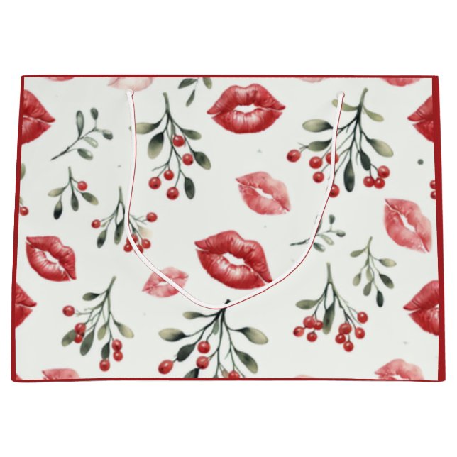 Grand Sac Cadeau Mistletoe Kisses (Devant)