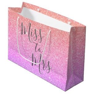Grand Sac Cadeau Mlle à Mme Fête des mariées Party Rainbow Sparkle