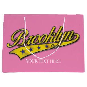 Grand Sac Cadeau Modèle de conception Brooklyn Gold Swoosh