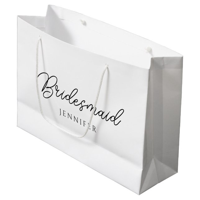 Grand Sac Cadeau Modèle de nom de script de calligraphie pour demoi (Devant Angle)