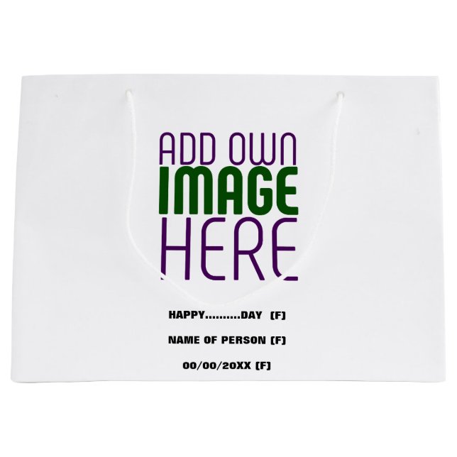 GRAND SAC CADEAU MODELE DE TEXTE D'IMAGE BLANCHE SIMPLE ÉDITABLE MO (Devant)