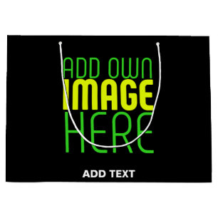 GRAND SAC CADEAU MODÈLE DE TEXTE D'IMAGE NOIRE SIMPLE ET MODERNE