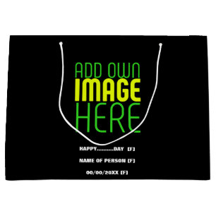GRAND SAC CADEAU MODELE DE TEXTE D'IMAGE NOIRE SIMPLE ET MODIFIABLE