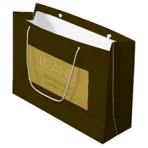 Grand Sac Cadeau Modèle de texte élégant et modifiable   Or vintage