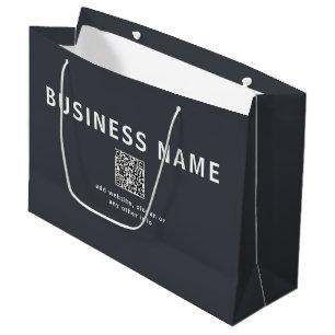 Grand Sac Cadeau Modèle simple pour votre code QR Gris foncé