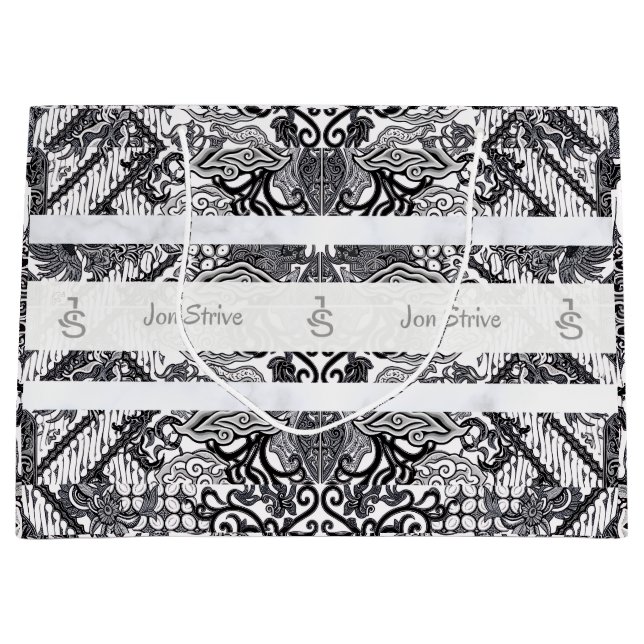 Grand Sac Cadeau Modern BATIK Pattern (Devant)