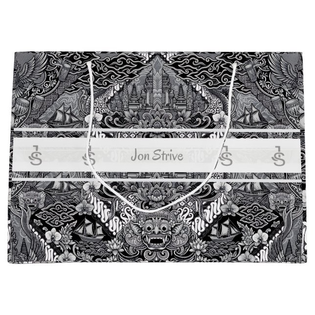 Grand Sac Cadeau Modern BATIK Pattern (Devant)