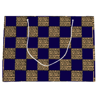 Grand Sac Cadeau Modern Checkerboard Geometric pattern