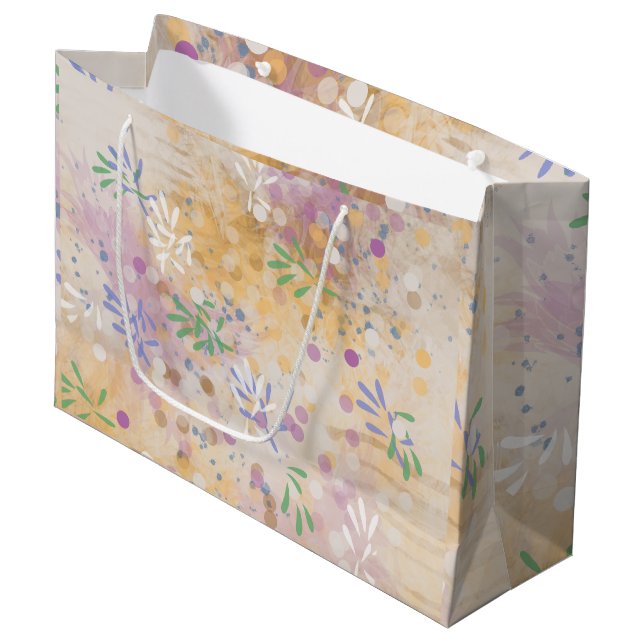 Grand Sac Cadeau Moderne Abstrait  (Devant Angle)