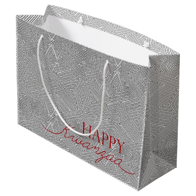 Grand Sac Cadeau Moderne Happy Kwanzaa (Dos Angle)