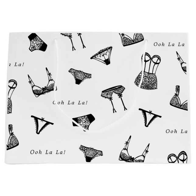 Grand Sac Cadeau Moderne lingerie de mariage écriture pinceau Showe (Devant)