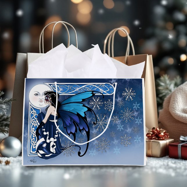 Grand Sac Cadeau Mois d'hiver Fairy Blue (Créateur téléchargé)