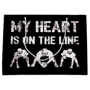 Grand Sac Cadeau Mon Coeur Est En Ligne - Football Lineman I