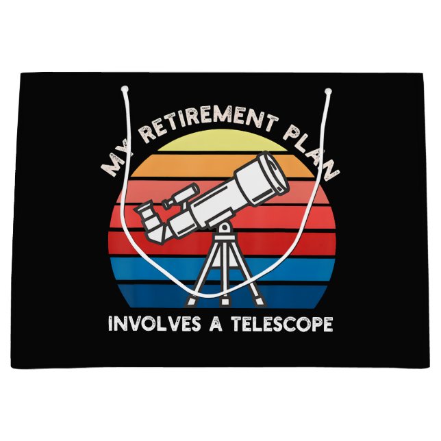 Grand Sac Cadeau Mon plan de retraite implique un télescope (Devant)