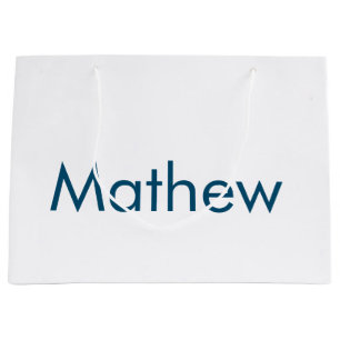 Grand Sac Cadeau monogramme à lettre initiale simple ajoutez votre