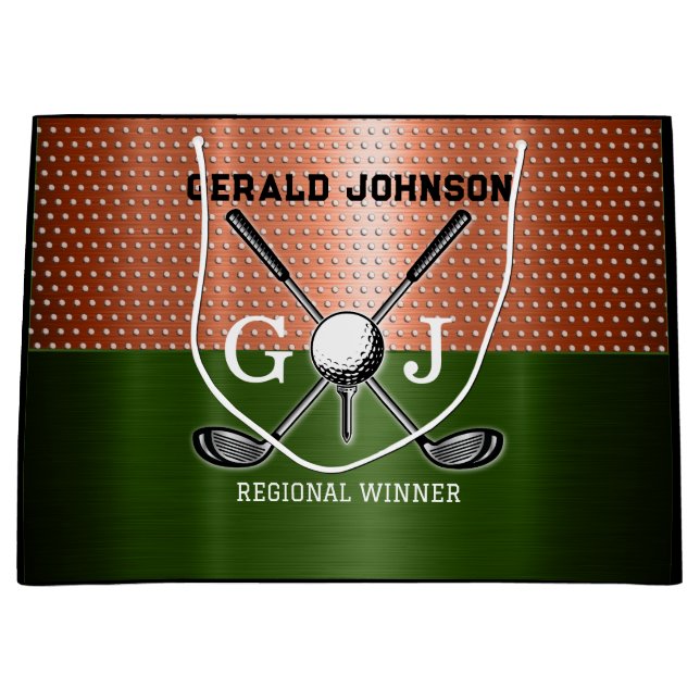 Grand Sac Cadeau Monogramme de golf cool (Devant)