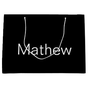 Grand Sac Cadeau monogramme de lettre initiale simple ajoutez votre