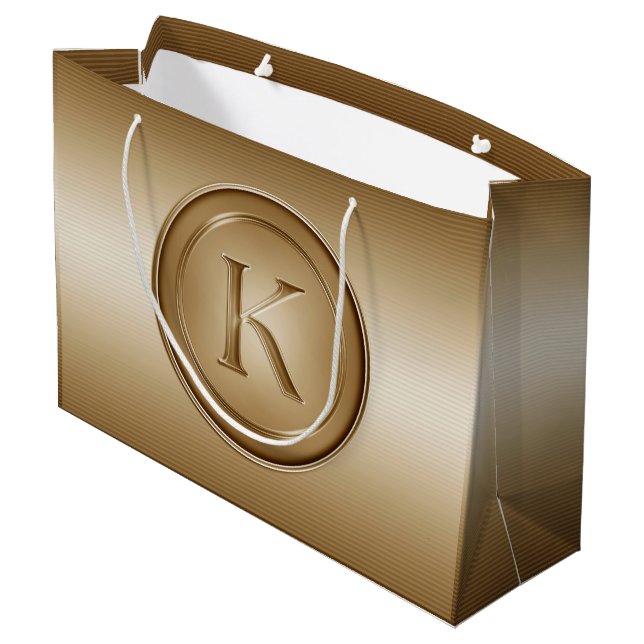 Grand Sac Cadeau Monogramme "Lettre K" (Dos Angle)