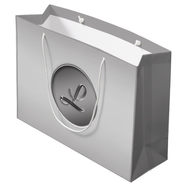 Grand Sac Cadeau Monogramme "Lettre L" (Dos Angle)