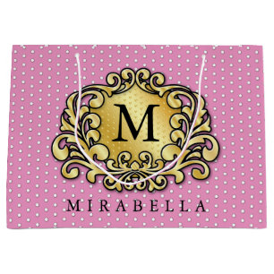 Grand Sac Cadeau Monogramme Moderne Design Créez votre propre