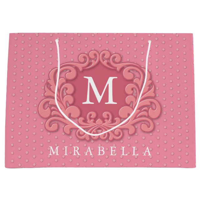 Grand Sac Cadeau Monogramme Moderne Design Créez votre propre (Devant)